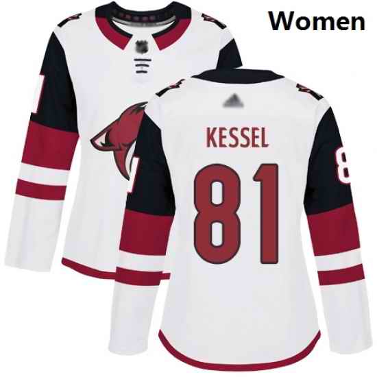 Coyotes #81 Phil Kessel White Road Authentic Women Stitched Hockey Jersey